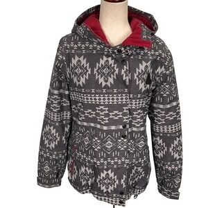 Aperture Jacket Womens Medium Gray Southwestern Aztec Technical Outdoor Winter